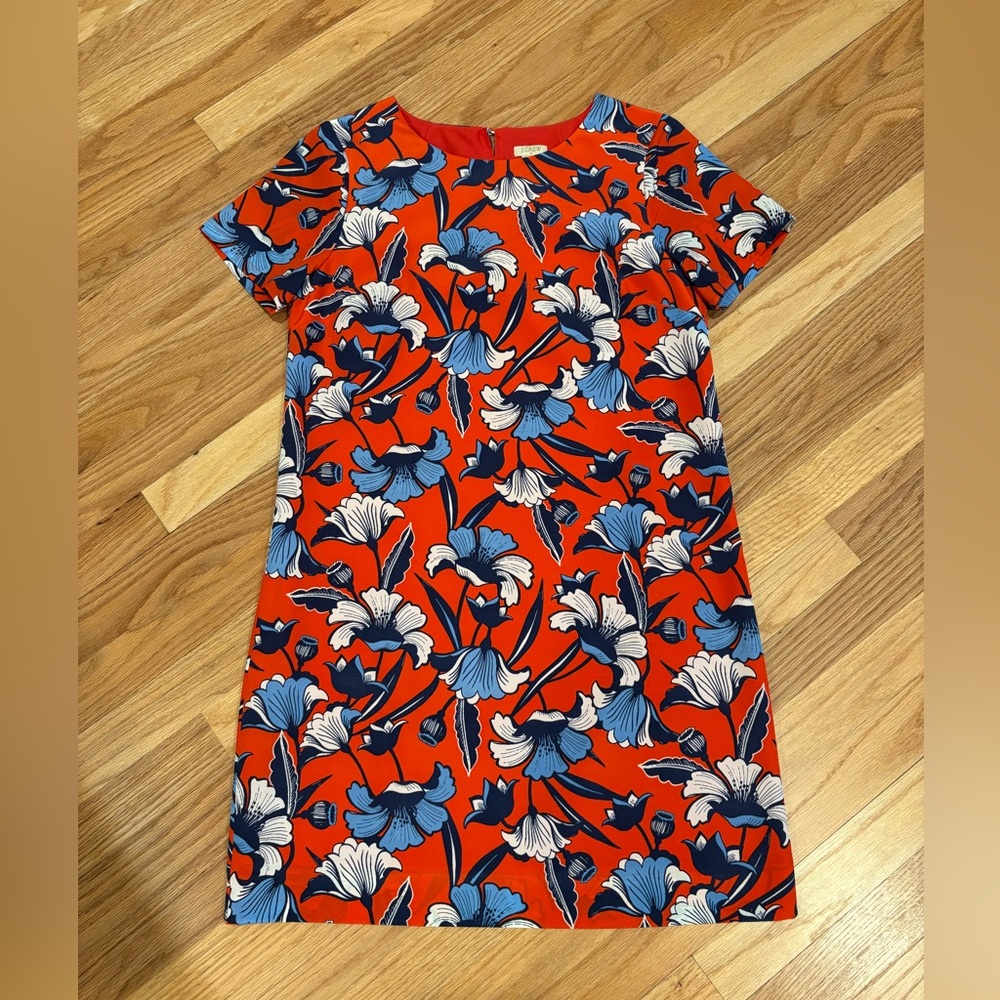 Floral Red and Blue Dress